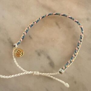 Pura Vida Multicolor Braided Bracelet with Gold Charm